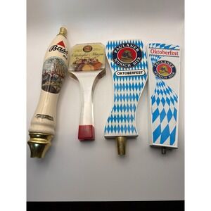 Vintage Beer Tap Handle Lot Bass Ale Paulaner Oktoberfest Munich Bier 4pc Set